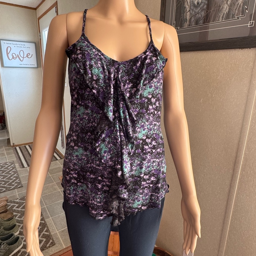 Warehouse Purple and Green Floral Camisole